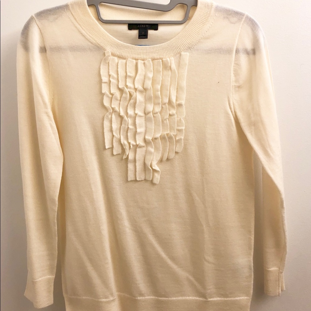 J.Crew creme sweater with details